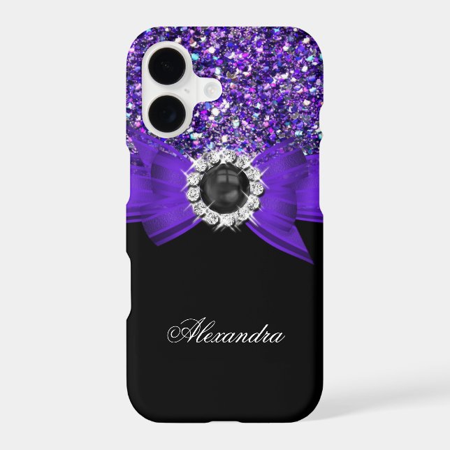 Elégante Parties scintillant violet Bow Black Diam (Verso)