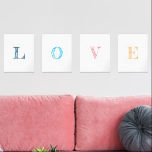 Elégante Pastel Tons Lettres épelez le mot Amour