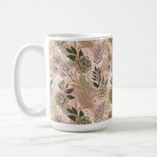 Elegante patrón floral boho coffee mug