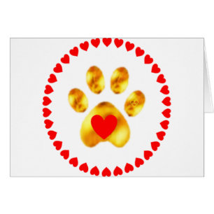 Élégante patte d'or aux coeurs