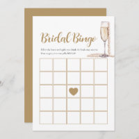 Elégante Pearls & Prosecco Bridal Bingo Carte de j
