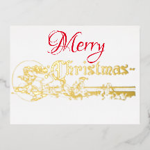 Elégante Père Noël Elves Party Foil Invitation Car