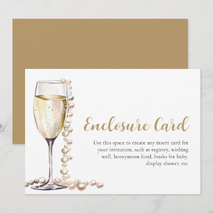 Elégante perle d'or et carte de boîtier Prosecco