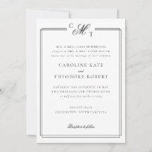 Élégante photo de Faire-part de mariage Monogramme
