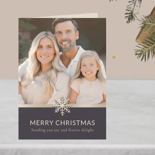 Elégante photo de famille Joyeuse carte de Noël (Créateur téléchargé)