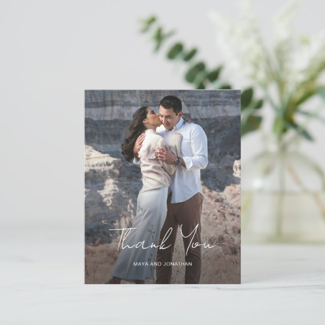 Elégante Photo Moderne Budget Mariage Carte de rem (Debout devant)