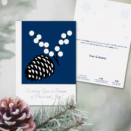 Elégante Pine Cone Foil Business Carte de vacances