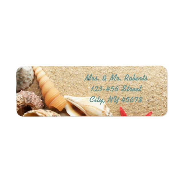 élégante plage romantique sable coquillages mariag (Devant)