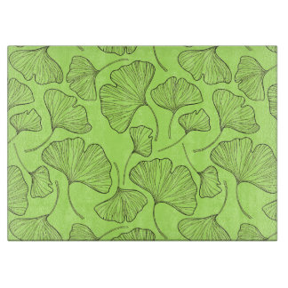 Élégante planche à découper en verre Ginkgo Leaf