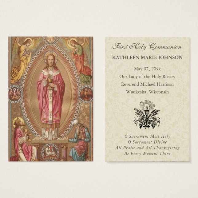 Élégante Première sainte communion Souvenir Saint  (Devant & derrière)