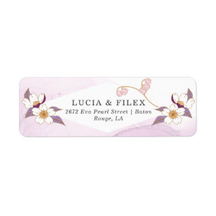 Élégante Purple Floral Retrun Adresse