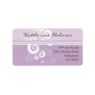 Elegante Purple Polka Dots Address Label