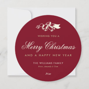 Elégante Red Gold Joyeux Noël Carte