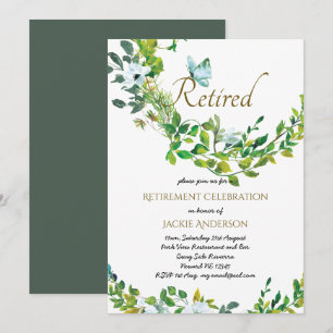 Élégante RETRAITE Invitations Verdure botanique