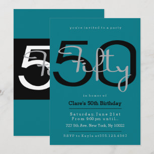 Elégante, rétro 50e anniversaire Invitations