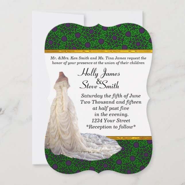 Élégante robe de mariage Invitations de mariage (Devant)