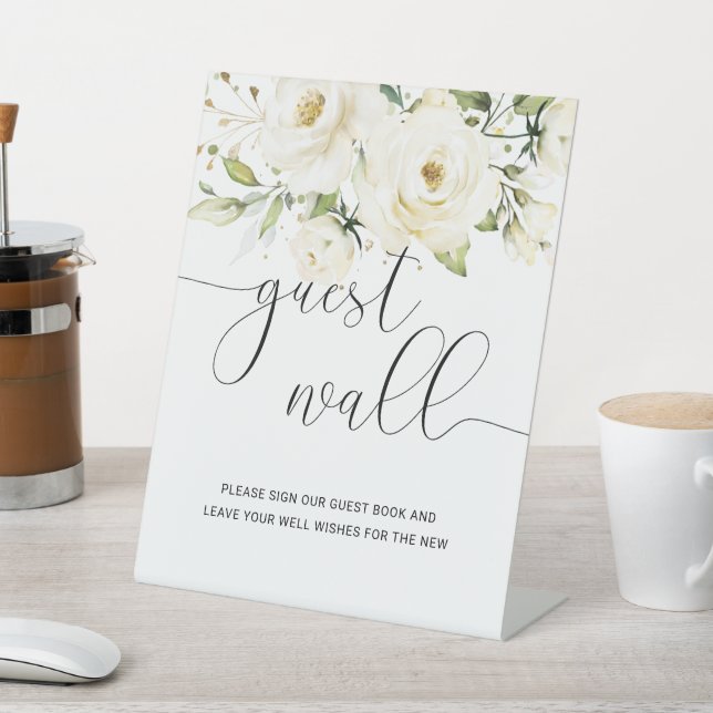 Élégante rose blanche rose blanche panneau du mur (In SItu)