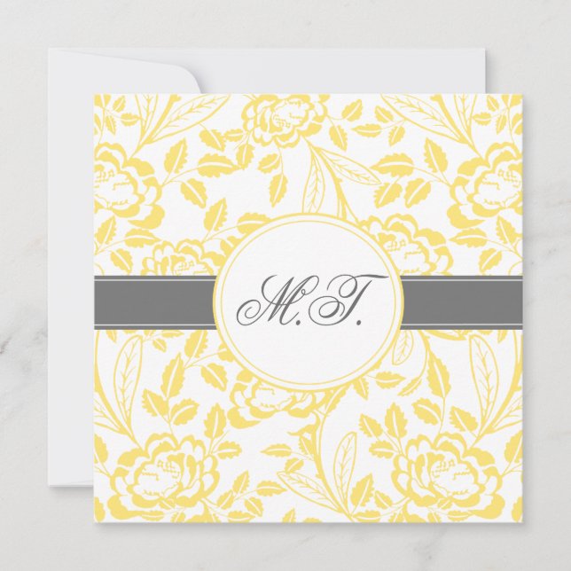 Elégante Rose Jaune Design Anniversaire Invitation (Devant)