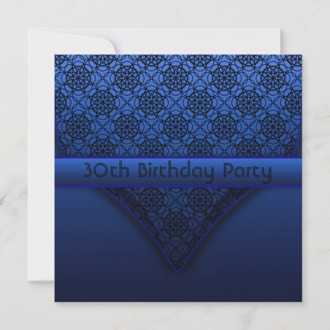 Elégante Royal Blue Anniversaire Invitations (Devant)