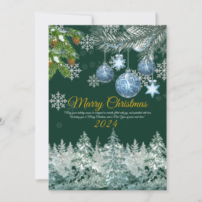 Elégante Rustic Gold Joyeux Noël Carte (Devant)