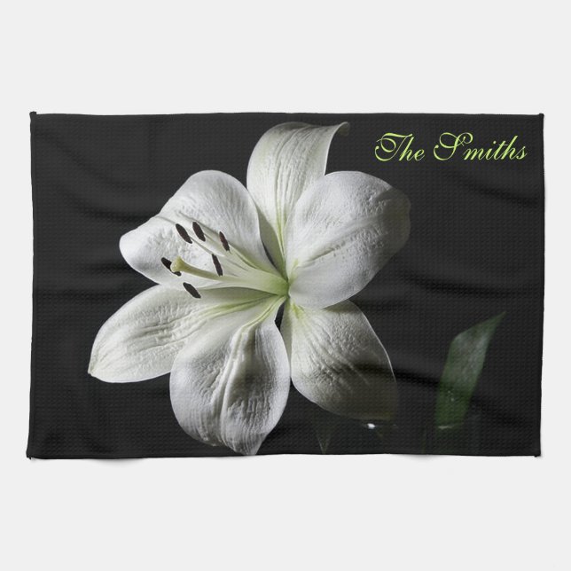 Élégante Serviette blanche *Personnaliser* (Horizontal)