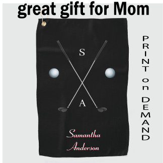 Élégante serviette de golf noire ⛳ Clubs élégants