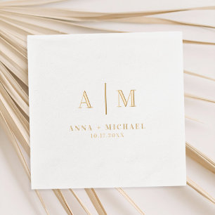 Élégante serviettes Mariage Monogramme moderne
