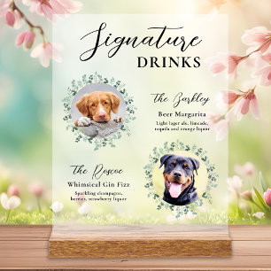 Élégante signature Boissons Animaux Mariages Chien
