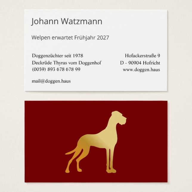Elegante silhouet van een Deense dog  (Front & Back)