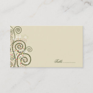 Elégante Spirales Boho Vert Mariage Cartes de Plac
