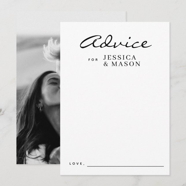 Elégante superposition Moderne Mariage Cartes de c (Devant / Derrière)