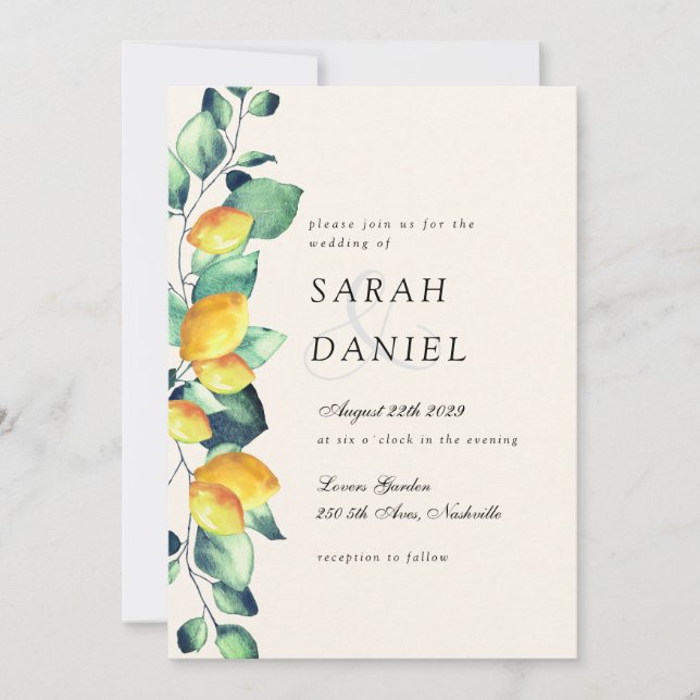 Elégante Toscane Mariage Beige Green invitation (Devant)