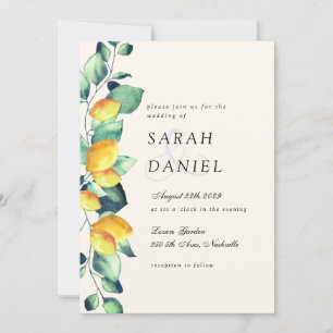 Elégante Toscane Mariage Beige Green invitation