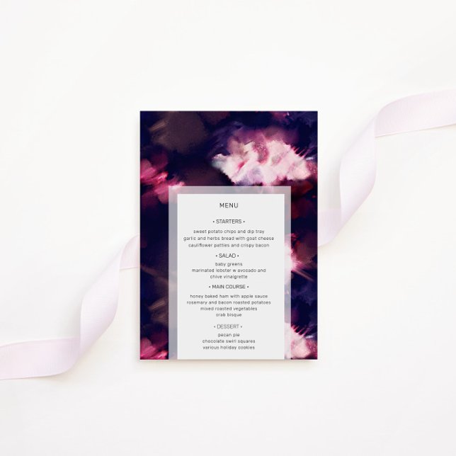 Élégante touche de pinceau Mariage Dîner Carte men (Créateur téléchargé)