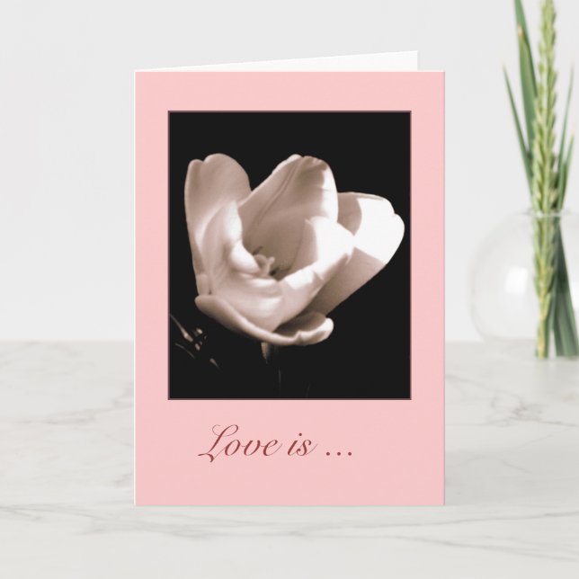 Élégante Tulipe 'L'amour est ....' Carte de voeux  (Devant)