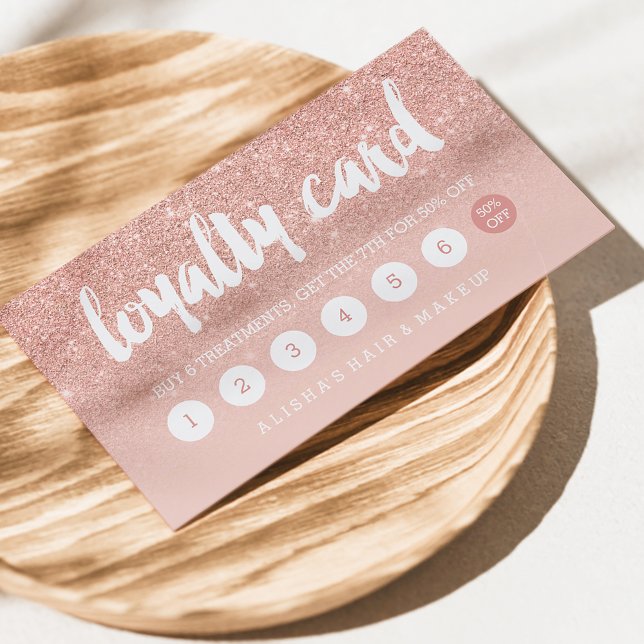 élégante typographie blush rose or carte de fidéli (Créateur téléchargé)