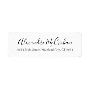 Élégante typographie de script Adresse de retour É