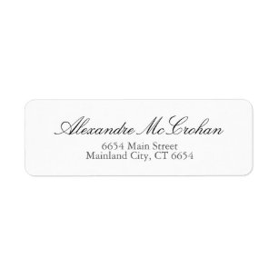 Élégante typographie de script Adresse de retour É