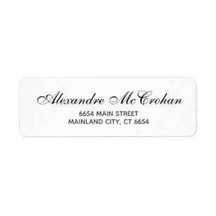 Élégante typographie de script Adresse de retour É