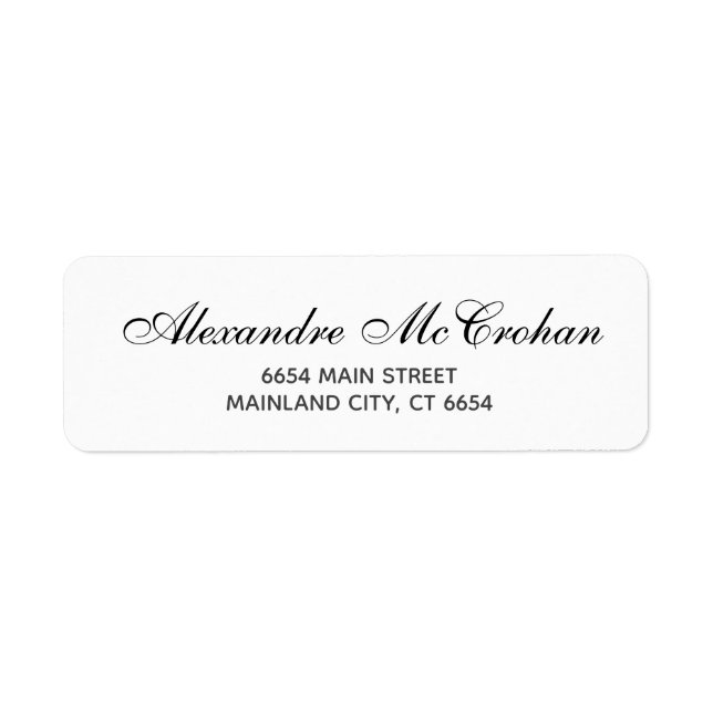 Élégante typographie de script Adresse de retour É (Devant)