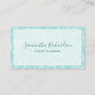 Élégante typographie moderne Turquoise Carte de vi