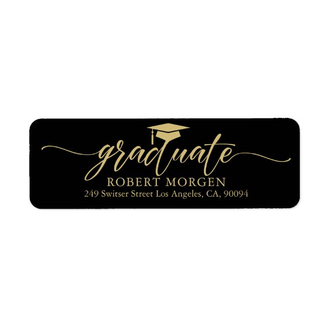 Élégante Typographie Or Sur Arrière - plan Noir (Devant)