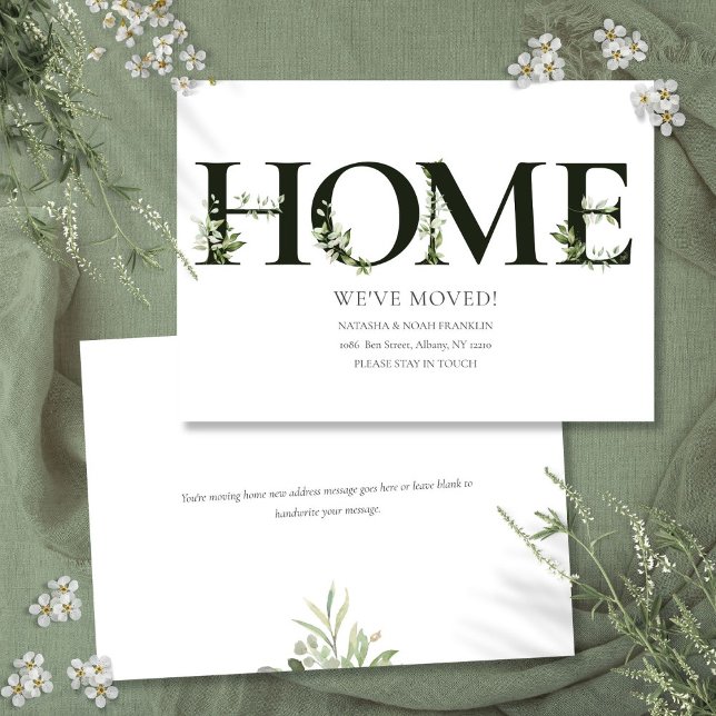 Élégante verdure Accueil Faire-part mobile (Elegant Greenery Home Moving Announcement)