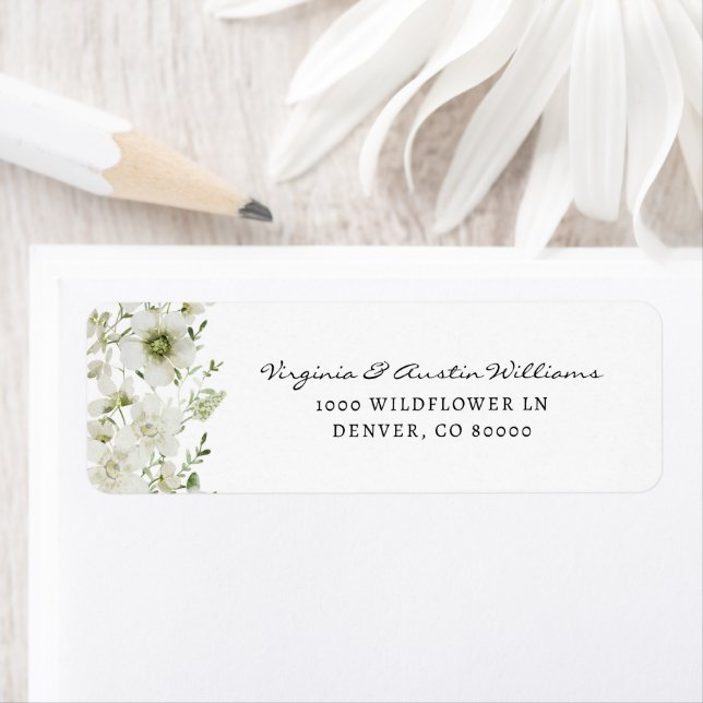 Élégante verdure Adresse de retour Label (En situation)