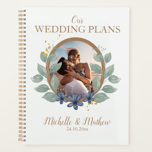 Élégante verdure aquarelle de mariage (Devant)