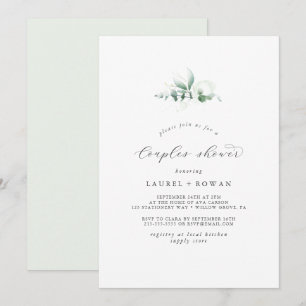 Elégante verdure Couples Douche Invitation