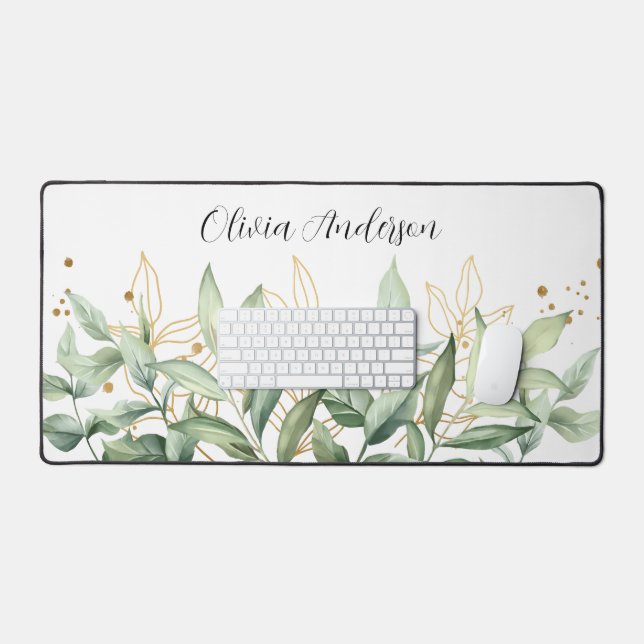 Elégante verdure Eucalyptus Feuilles Nom Bureau Ma (Clavier et souris)