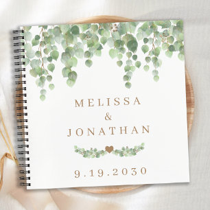 Elégante verdure Eucalyptus Gold Mariage Livre d'o