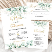 Elégante verdure Faire-part de mariage Eucalyptus