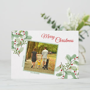 Elégante verdure Joyeux Noël Carte de vacances